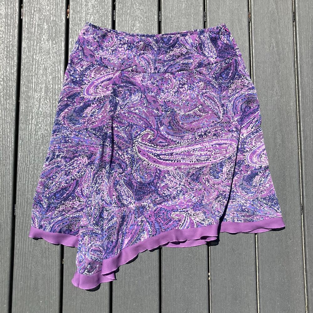 Purple paisley handkerchief hem skirt, Y2K boho chic bohemian hippie fairycore